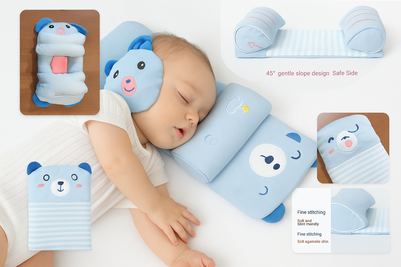 Baby Shaping Head Support Pillow - Assorted Colour