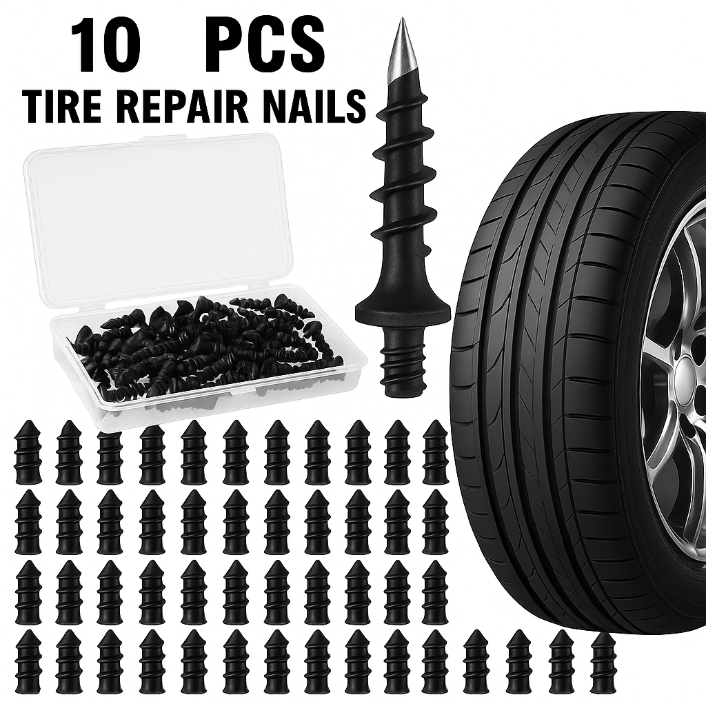 🔧 Self-Service Tire Repair Rubber Nails – Quick Fix Solution (10 PCS Pack)